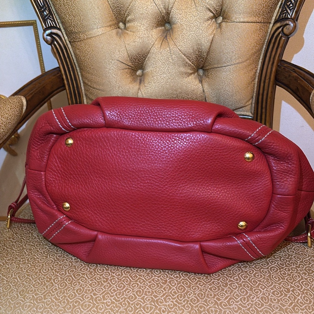 Prada Red Vitello Daino Sacca 2 Manici Tote - Picture 7 of 10